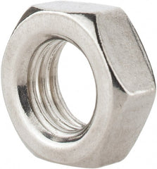 Value Collection - 1/2-13 UNC Stainless Steel Right Hand Hex Jam Nut - 3/4" Across Flats, 5/16" High, Uncoated - Exact Tooling