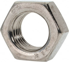 Value Collection - 1/2-20 UNF Stainless Steel Right Hand Hex Jam Nut - 3/4" Across Flats, 5/16" High, Uncoated - Exact Tooling