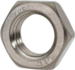 Value Collection - 1-8 UNC Stainless Steel Right Hand Hex Jam Nut - 1-1/2" Across Flats, 35/64" High, Uncoated - Exact Tooling