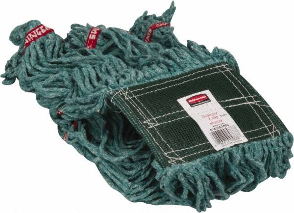 Rubbermaid - 5" Green Head Band, Medium Blended Fiber Loop End Mop Head - 4 Ply, Use for General Purpose - Exact Tooling