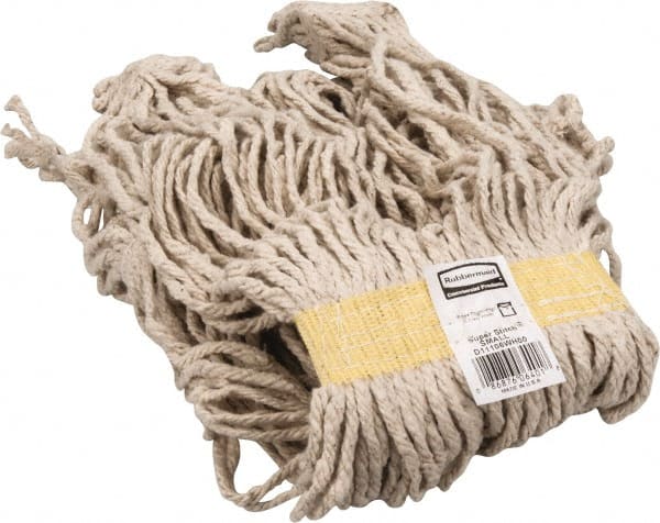 Rubbermaid - 1" Yellow Head Band, Small Cotton Loop End Mop Head - 4 Ply, Side Loading Connection, Use for General Purpose - Exact Tooling