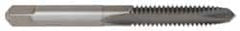Made in USA - 1/4-20 UNC, 2 Flute, Bright Finish, Solid Carbide Spiral Point Tap - Plug Chamfer, Right Hand Thread, 2-1/2" OAL, 1" Thread Length, 0.255" Shank Diam, 3B Class of Fit - Exact Tooling