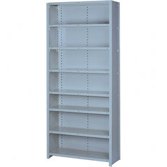 Lyon - 8 Shelf, 900 Lb. Capacity, Closed Shelving Starter Unit - 36 Inch Wide x 18 Inch Deep x 84 Inch High, Gray - Exact Tooling