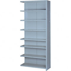 Lyon - 8 Shelf, 600 Lb. Capacity, Closed Shelving Add-On Unit - 36 Inch Wide x 12 Inch Deep x 84 Inch High, Gray - Exact Tooling