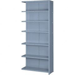 Lyon - 7 Shelf, 900 Lb. Capacity, Closed Shelving Add-On Unit - 36 Inch Wide x 18 Inch Deep x 84 Inch High, Gray - Exact Tooling