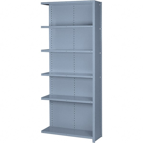 Lyon - 6 Shelf, 1,300 Lb. Capacity, Closed Shelving Add-On Unit - 36 Inch Wide x 24 Inch Deep x 84 Inch High, Gray - Exact Tooling