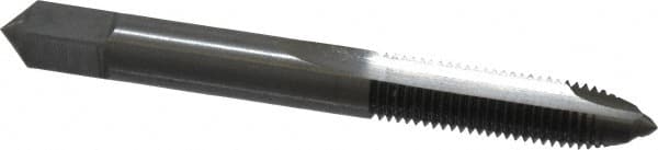 Made in USA - 5/16-24 UNF, 2 Flute, Bright Finish, Solid Carbide Spiral Point Tap - Plug Chamfer, Right Hand Thread, 2-23/32" OAL, 1-1/8" Thread Length, 3B Class of Fit - Exact Tooling