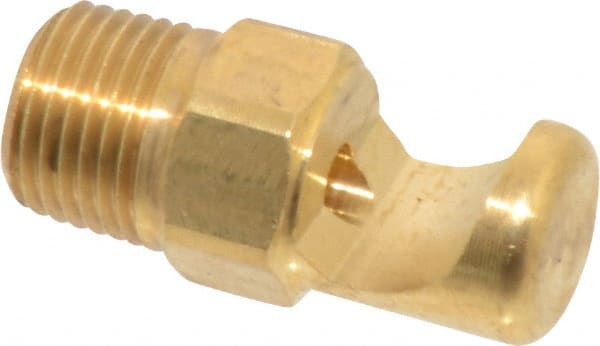 Bete Fog Nozzle - 1/8" Pipe, 145° Spray Angle, Brass, Extra Wide Fan Nozzle - Male Connection, 4.74 Gal per min at 100 psi, 0.129" Orifice Diam - Exact Tooling
