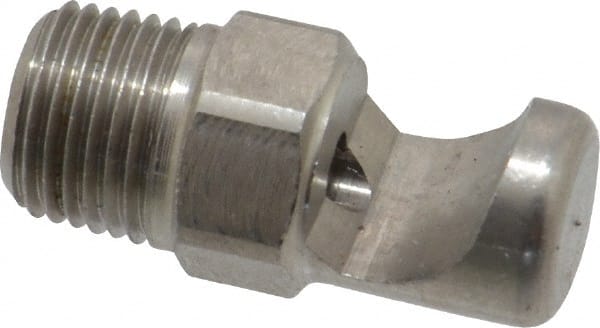 Bete Fog Nozzle - 1/8" Pipe, 145° Spray Angle, Grade 303 Stainless Steel, Extra Wide Fan Nozzle - Male Connection, 4.74 Gal per min at 100 psi, 0.129" Orifice Diam - Exact Tooling