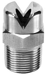 Bete Fog Nozzle - 1/2" Pipe, 120° Spray Angle, Grade 303 Stainless Steel, Standard Fan Nozzle - Male Connection, 9.49 Gal per min at 100 psi, 0.186" Orifice Diam - Exact Tooling