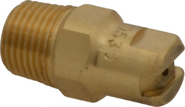 Bete Fog Nozzle - 1/8" Pipe, 30° Spray Angle, Brass, Standard Fan Nozzle - Male Connection, 0.79 Gal per min at 100 psi, 0.057" Orifice Diam - Exact Tooling