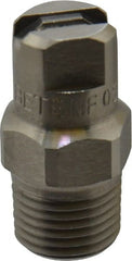 Bete Fog Nozzle - 1/8" Pipe, 90° Spray Angle, Grade 303 Stainless Steel, Standard Fan Nozzle - Male Connection, 0.79 Gal per min at 100 psi, 0.057" Orifice Diam - Exact Tooling