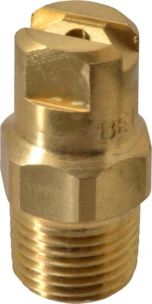 Bete Fog Nozzle - 1/8" Pipe, 30° Spray Angle, Brass, Standard Fan Nozzle - Male Connection, 1.26 Gal per min at 100 psi, 0.072" Orifice Diam - Exact Tooling