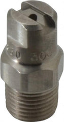Bete Fog Nozzle - 1/8" Pipe, 30° Spray Angle, Grade 303 Stainless Steel, Standard Fan Nozzle - Male Connection, 1.26 Gal per min at 100 psi, 0.072" Orifice Diam - Exact Tooling