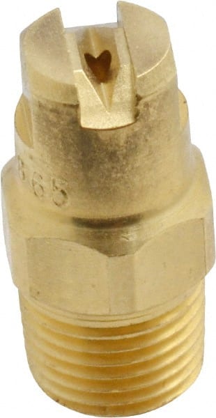Bete Fog Nozzle - 1/8" Pipe, 65° Spray Angle, Brass, Standard Fan Nozzle - Male Connection, 1.26 Gal per min at 100 psi, 0.072" Orifice Diam - Exact Tooling