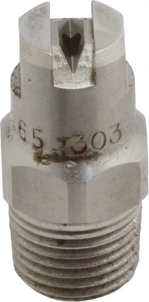 Bete Fog Nozzle - 1/8" Pipe, 65° Spray Angle, Grade 303 Stainless Steel, Standard Fan Nozzle - Male Connection, 1.26 Gal per min at 100 psi, 0.072" Orifice Diam - Exact Tooling
