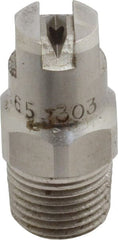 Bete Fog Nozzle - 1/8" Pipe, 65° Spray Angle, Grade 303 Stainless Steel, Standard Fan Nozzle - Male Connection, 1.26 Gal per min at 100 psi, 0.072" Orifice Diam - Exact Tooling