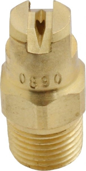 Bete Fog Nozzle - 1/8" Pipe, 90° Spray Angle, Brass, Standard Fan Nozzle - Male Connection, 1.26 Gal per min at 100 psi, 0.072" Orifice Diam - Exact Tooling