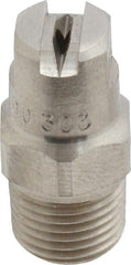Bete Fog Nozzle - 1/8" Pipe, 90° Spray Angle, Grade 303 Stainless Steel, Standard Fan Nozzle - Male Connection, 1.26 Gal per min at 100 psi, 0.072" Orifice Diam - Exact Tooling
