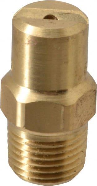 Bete Fog Nozzle - 1/8" Pipe, 30° Spray Angle, Brass, Standard Fan Nozzle - Male Connection, 1.58 Gal per min at 100 psi, 0.08" Orifice Diam - Exact Tooling
