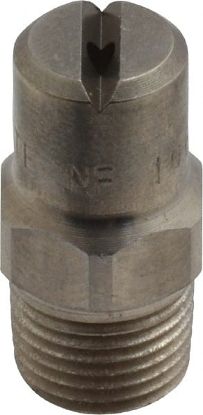 Bete Fog Nozzle - 1/8" Pipe, 65° Spray Angle, Grade 303 Stainless Steel, Standard Fan Nozzle - Male Connection, 1.58 Gal per min at 100 psi, 0.08" Orifice Diam - Exact Tooling
