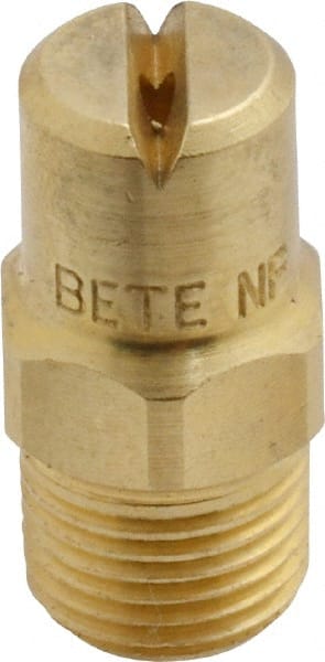 Bete Fog Nozzle - 1/8" Pipe, 90° Spray Angle, Brass, Standard Fan Nozzle - Male Connection, 1.58 Gal per min at 100 psi, 0.08" Orifice Diam - Exact Tooling