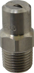 Bete Fog Nozzle - 1/8" Pipe, 90° Spray Angle, Grade 303 Stainless Steel, Standard Fan Nozzle - Male Connection, 4.74 Gal per min at 100 psi, 0.141" Orifice Diam - Exact Tooling