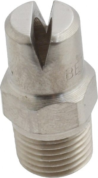 Bete Fog Nozzle - 1/8" Pipe, 120° Spray Angle, Grade 303 Stainless Steel, Standard Fan Nozzle - Male Connection, 6.32 Gal per min at 100 psi, 5/32" Orifice Diam - Exact Tooling