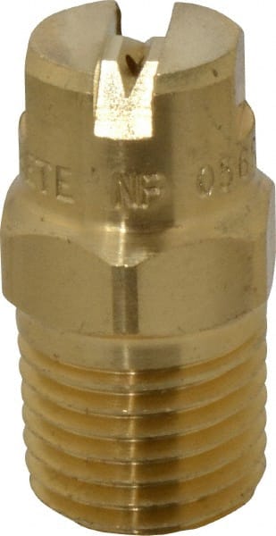 Bete Fog Nozzle - 1/4" Pipe, 65° Spray Angle, Brass, Standard Fan Nozzle - Male Connection, 0.79 Gal per min at 100 psi, 0.057" Orifice Diam - Exact Tooling