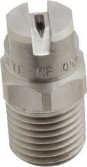 Bete Fog Nozzle - 1/4" Pipe, 65° Spray Angle, Grade 303 Stainless Steel, Standard Fan Nozzle - Male Connection, 0.79 Gal per min at 100 psi, 0.057" Orifice Diam - Exact Tooling