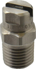 Bete Fog Nozzle - 1/4" Pipe, 90° Spray Angle, Grade 303 Stainless Steel, Standard Fan Nozzle - Male Connection, 0.79 Gal per min at 100 psi, 0.057" Orifice Diam - Exact Tooling