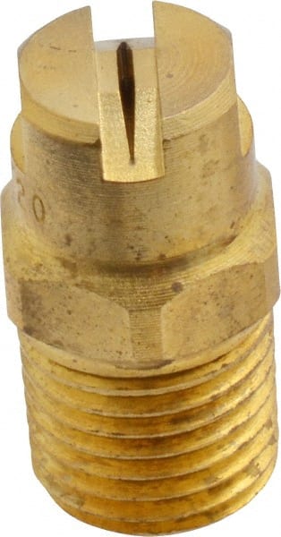 Bete Fog Nozzle - 1/4" Pipe, 120° Spray Angle, Brass, Standard Fan Nozzle - Male Connection, 0.79 Gal per min at 100 psi, 0.057" Orifice Diam - Exact Tooling