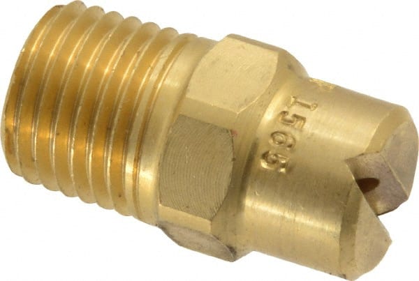 Bete Fog Nozzle - 1/4" Pipe, 65° Spray Angle, Brass, Standard Fan Nozzle - Male Connection, 2.37 Gal per min at 100 psi, 3/32" Orifice Diam - Exact Tooling
