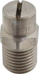 Bete Fog Nozzle - 1/4" Pipe, 90° Spray Angle, Grade 303 Stainless Steel, Standard Fan Nozzle - Male Connection, 2.37 Gal per min at 100 psi, 3/32" Orifice Diam - Exact Tooling