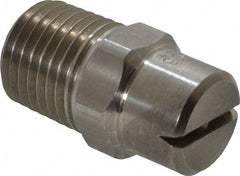Bete Fog Nozzle - 1/4" Pipe, 120° Spray Angle, Grade 303 Stainless Steel, Standard Fan Nozzle - Male Connection, 2.37 Gal per min at 100 psi, 3/32" Orifice Diam - Exact Tooling