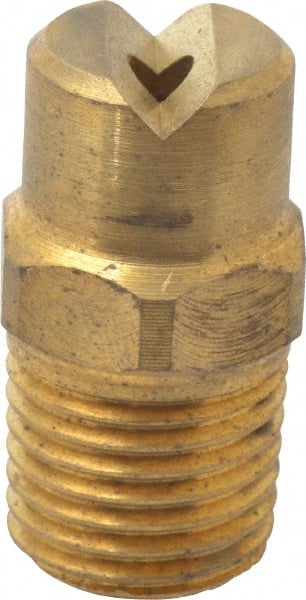 Bete Fog Nozzle - 1/4" Pipe, 30° Spray Angle, Grade 303 Brass, Standard Fan Nozzle - Male Connection, 4.74 Gal per min at 100 psi, 0.141" Orifice Diam - Exact Tooling