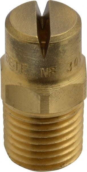 Bete Fog Nozzle - 1/4" Pipe, 120° Spray Angle, Brass, Standard Fan Nozzle - Male Connection, 4.74 Gal per min at 100 psi, 0.141" Orifice Diam - Exact Tooling