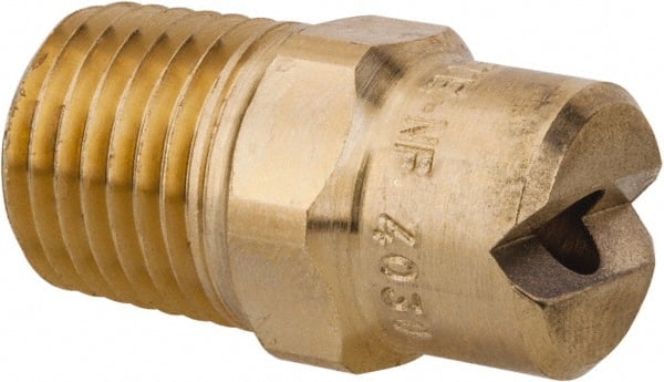 Bete Fog Nozzle - 1/4" Pipe, 30° Spray Angle, Brass, Standard Fan Nozzle - Male Connection, 6.32 Gal per min at 100 psi, 5/32" Orifice Diam - Exact Tooling