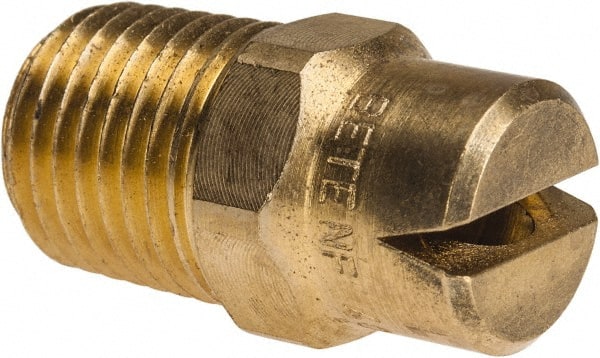 Bete Fog Nozzle - 1/4" Pipe, 120° Spray Angle, Brass, Standard Fan Nozzle - Male Connection, 6.32 Gal per min at 100 psi, 5/32" Orifice Diam - Exact Tooling
