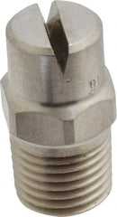 Bete Fog Nozzle - 1/4" Pipe, 120° Spray Angle, Grade 303 Stainless Steel, Standard Fan Nozzle - Male Connection, 6.32 Gal per min at 100 psi, 5/32" Orifice Diam - Exact Tooling