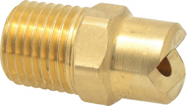 Bete Fog Nozzle - 1/4" Pipe, 30° Spray Angle, Brass, Standard Fan Nozzle - Male Connection, 7.91 Gal per min at 100 psi, 0.172" Orifice Diam - Exact Tooling