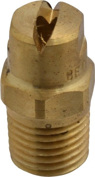 Bete Fog Nozzle - 1/4" Pipe, 90° Spray Angle, Brass, Standard Fan Nozzle - Male Connection, 7.91 Gal per min at 100 psi, 0.172" Orifice Diam - Exact Tooling