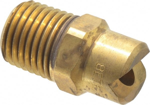 Bete Fog Nozzle - 1/4" Pipe, 30° Spray Angle, Brass, Standard Fan Nozzle - Male Connection, 11.1 Gal per min at 100 psi, 0.203" Orifice Diam - Exact Tooling