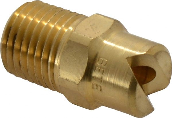 Bete Fog Nozzle - 1/4" Pipe, 65° Spray Angle, Brass, Standard Fan Nozzle - Male Connection, 11.1 Gal per min at 100 psi, 0.203" Orifice Diam - Exact Tooling