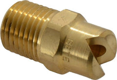 Bete Fog Nozzle - 1/4" Pipe, 65° Spray Angle, Brass, Standard Fan Nozzle - Male Connection, 11.1 Gal per min at 100 psi, 0.203" Orifice Diam - Exact Tooling