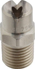 Bete Fog Nozzle - 1/4" Pipe, 65° Spray Angle, Grade 303 Stainless Steel, Standard Fan Nozzle - Male Connection, 11.1 Gal per min at 100 psi, 0.203" Orifice Diam - Exact Tooling