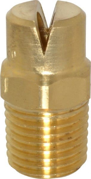 Bete Fog Nozzle - 1/4" Pipe, 120° Spray Angle, Brass, Standard Fan Nozzle - Male Connection, 11.1 Gal per min at 100 psi, 0.203" Orifice Diam - Exact Tooling