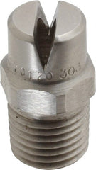 Bete Fog Nozzle - 1/4" Pipe, 120° Spray Angle, Grade 303 Stainless Steel, Standard Fan Nozzle - Male Connection, 11.1 Gal per min at 100 psi, 0.203" Orifice Diam - Exact Tooling