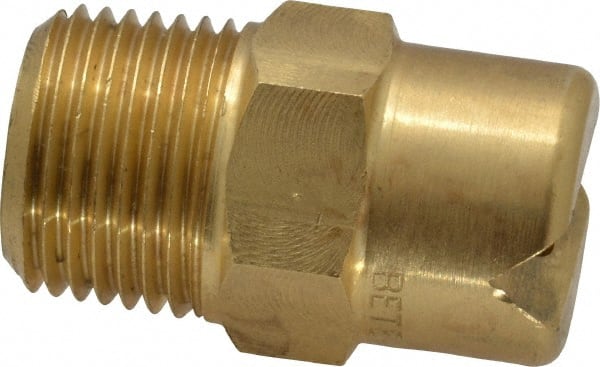 Bete Fog Nozzle - 3/8" Pipe, 65° Spray Angle, Brass, Standard Fan Nozzle - Male Connection, 11.1 Gal per min at 100 psi, 0.203" Orifice Diam - Exact Tooling