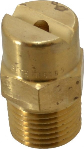 Bete Fog Nozzle - 1/2" Pipe, 65° Spray Angle, Brass, Standard Fan Nozzle - Male Connection, 9.49 Gal per min at 100 psi, 0.186" Orifice Diam - Exact Tooling